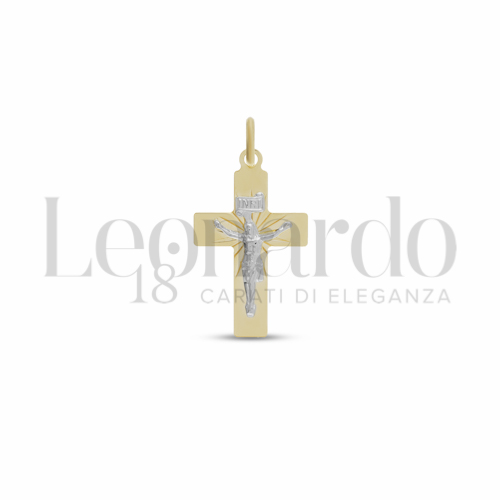 Modello Con Cristo in Oro Giallo e Oro Bianco da 1,1gr.