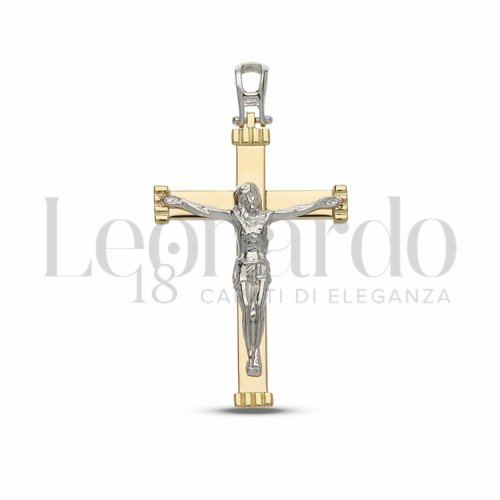 Modello Con Cristo in Oro Giallo e Oro Bianco da 3gr.