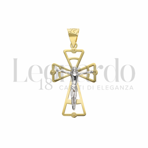 Modello Con Cristo in Oro Giallo e Oro Bianco da 3,1gr.