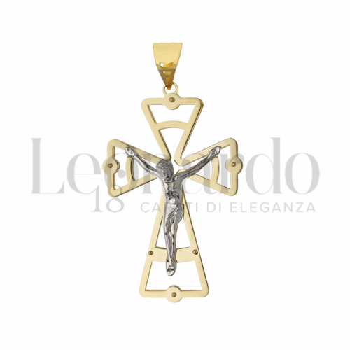 Modello Con Cristo in Oro Giallo e Oro Bianco da 4,9gr.