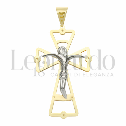 Modello Con Cristo in Oro Giallo e Oro Bianco da 8,4gr.