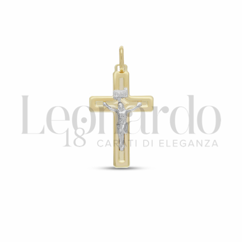 Modello Con Cristo in Oro Giallo e Oro Bianco da 1gr.