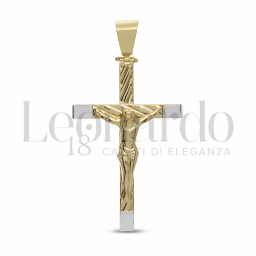 Modello Con Cristo in Oro Giallo e Oro Bianco da 4,8gr.