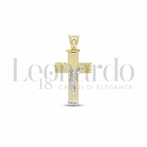 Modello Con Cristo in Oro Giallo e Oro Bianco da 2,9gr.