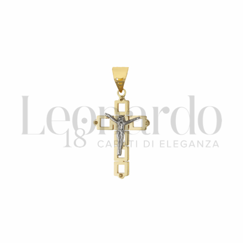Modello Con Cristo in Oro Giallo e Oro Bianco da 1,2gr.
