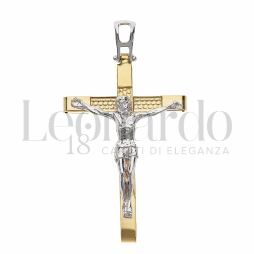 Modello Con Cristo in Oro Giallo e Oro Bianco da 2,5gr.