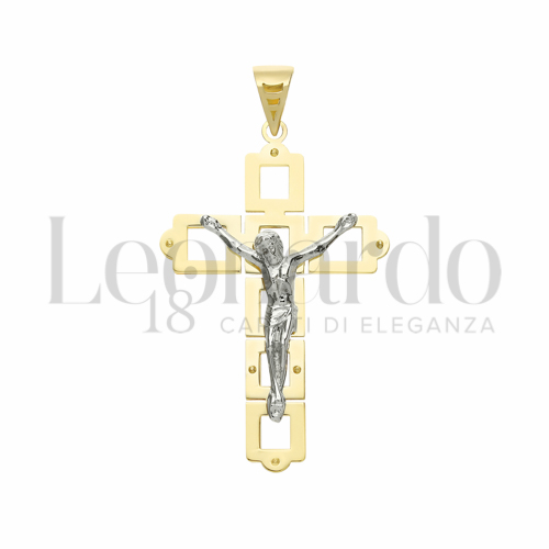 Modello Con Cristo in Oro Giallo e Oro Bianco da 5,2gr.