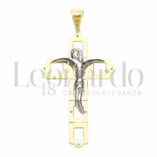 Modello Con Cristo in Oro Giallo e Oro Bianco da 8,8gr.
