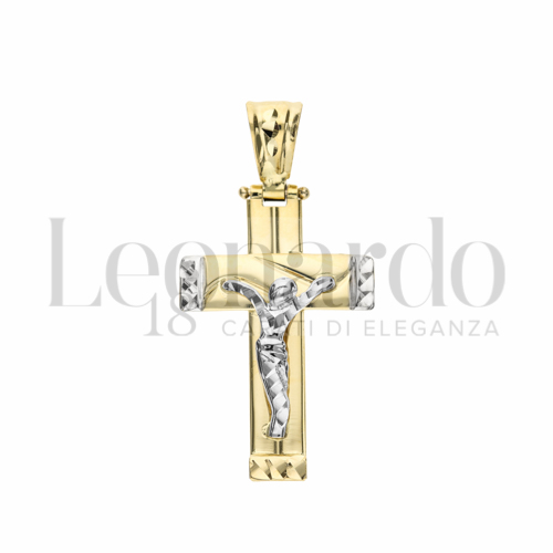 Modello Con Cristo in Oro Giallo e Oro Bianco da 2,8gr.