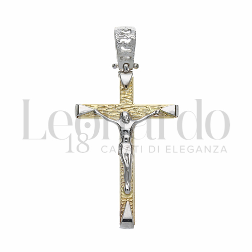 Modello Con Cristo in Oro Giallo e Oro Bianco da 2,3gr.