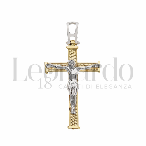 Modello Con Cristo in Oro Giallo e Oro Bianco da 2,1gr.