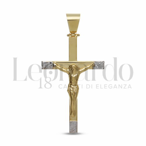 Modello Con Cristo in Oro Giallo e Oro Bianco da 4,8gr.