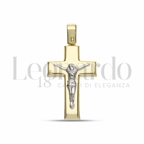 Modello Con Cristo in Oro Giallo e Oro Bianco da 2gr.