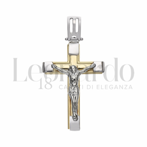 Modello Con Cristo in Oro Giallo e Oro Bianco da 4,2gr.