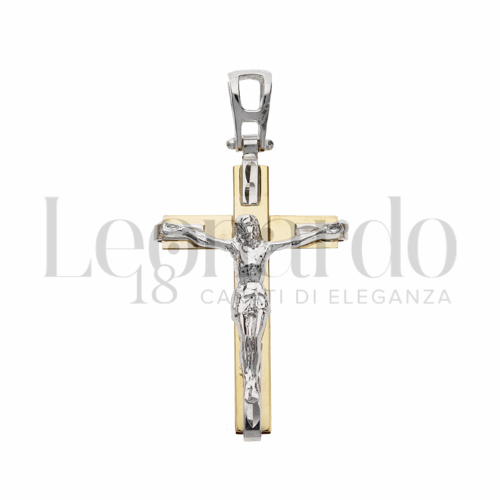 Modello Con Cristo in Oro Giallo e Oro Bianco da 2,1gr.
