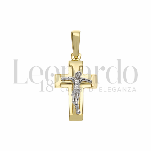 Modello Con Cristo in Oro Giallo e Oro Bianco da 1,8gr.