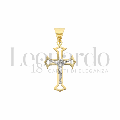 Modello Con Cristo in Oro Giallo e Oro Bianco da 2gr.