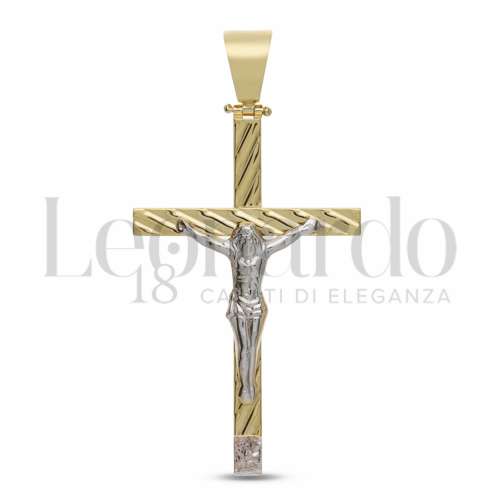 Modello Con Cristo in Oro Giallo e Oro Bianco da 4,9gr.