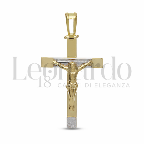 Modello Con Cristo in Oro Giallo e Oro Bianco da 5,3gr.