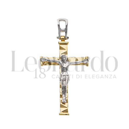 Modello Con Cristo in Oro Giallo e Oro Bianco da 2,1gr.