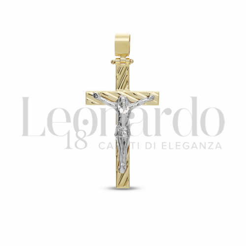 Modello Con Cristo in Oro Giallo e Oro Bianco da 3,3gr.