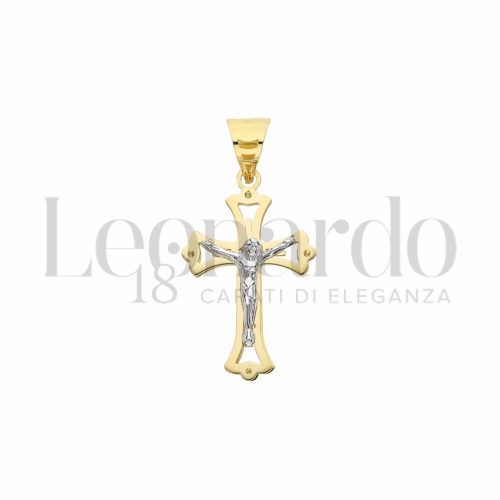 Modello Con Cristo in Oro Giallo e Oro Bianco da 2,3gr.