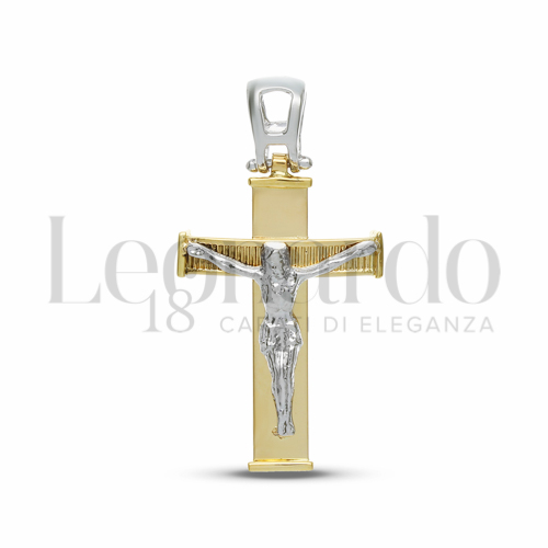 Modello Con Cristo in Oro Giallo e Oro Bianco da 2,7gr.