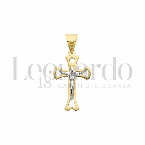 Modello Con Cristo in Oro Giallo e Oro Bianco da 2,1gr.