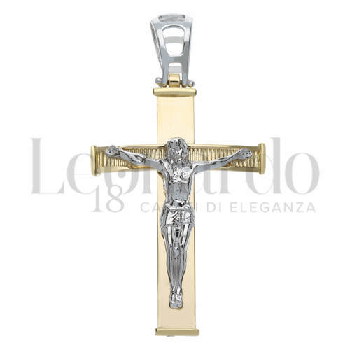 Modello Con Cristo in Oro Giallo e Oro Bianco da 3,1gr.