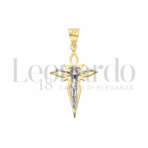 Modello Con Cristo in Oro Giallo e Oro Bianco da 2,8gr.