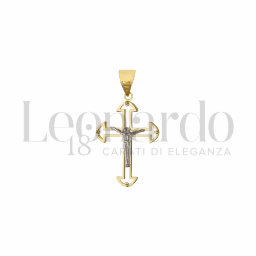 Modello Con Cristo in Oro Giallo e Oro Bianco da 1,4gr.