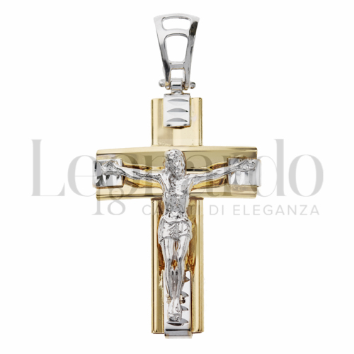 Modello Con Cristo in Oro Giallo e Oro Bianco da 4,6gr.