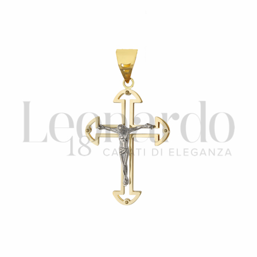 Modello Con Cristo in Oro Giallo e Oro Bianco da 2,4gr.