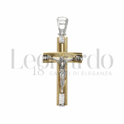 Modello Con Cristo in Oro Giallo e Oro Bianco da 5,8gr.