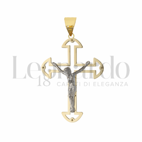 Modello Con Cristo in Oro Giallo e Oro Bianco da 4,2gr.