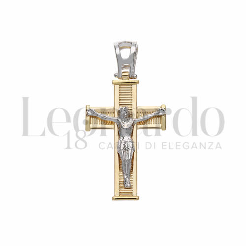 Modello Con Cristo in Oro Giallo e Oro Bianco da 2,9gr.
