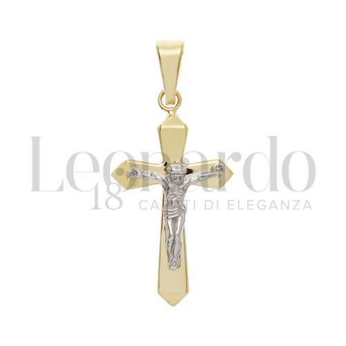 Modello Con Cristo in Oro Giallo e Oro Bianco da 2,8gr.