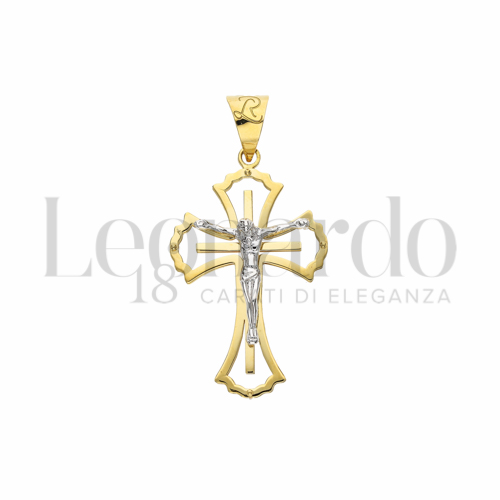 Modello Con Cristo in Oro Giallo e Oro Bianco da 3gr.