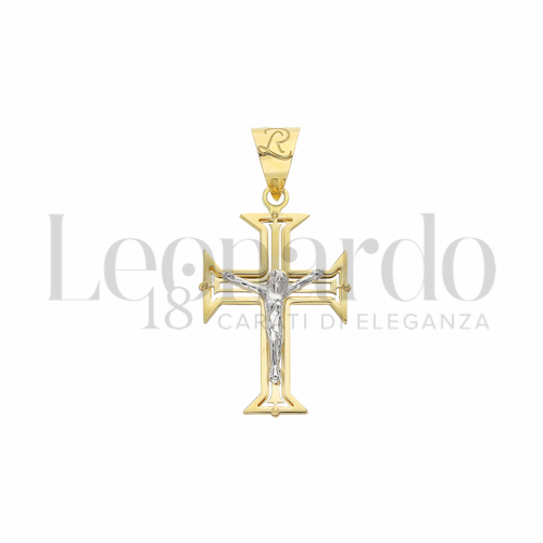Modello Con Cristo in Oro Giallo e Oro Bianco da 2,2gr.