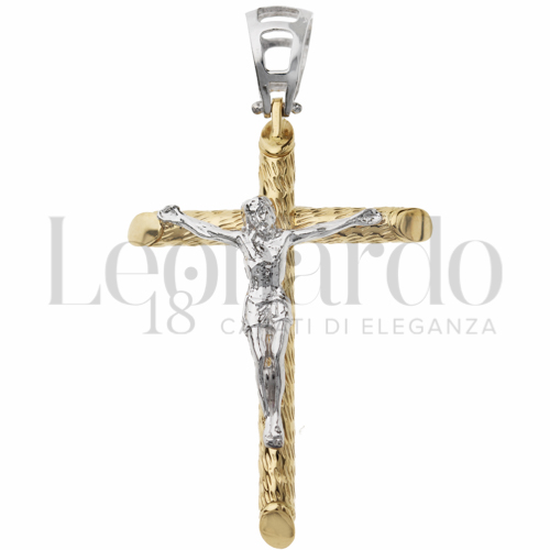 Modello Con Cristo in Oro Giallo e Oro Bianco da 4,3gr.