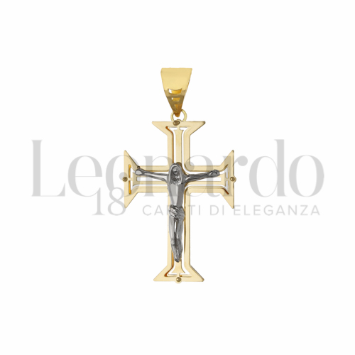 Modello Con Cristo in Oro Giallo e Oro Bianco da 3,2gr.