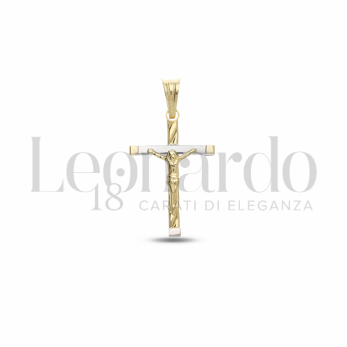 Modello Con Cristo in Oro Giallo e Oro Bianco da 1,2gr.