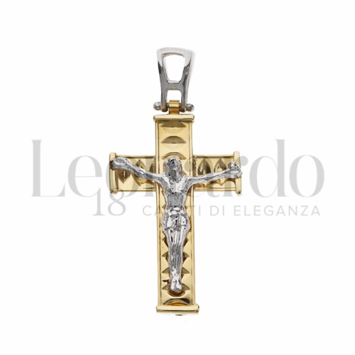 Modello Con Cristo in Oro Giallo e Oro Bianco da 2,9gr.