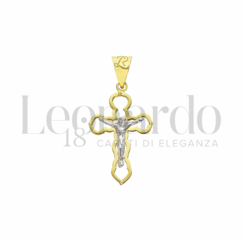 Modello Con Cristo in Oro Giallo e Oro Bianco da 1,9gr.