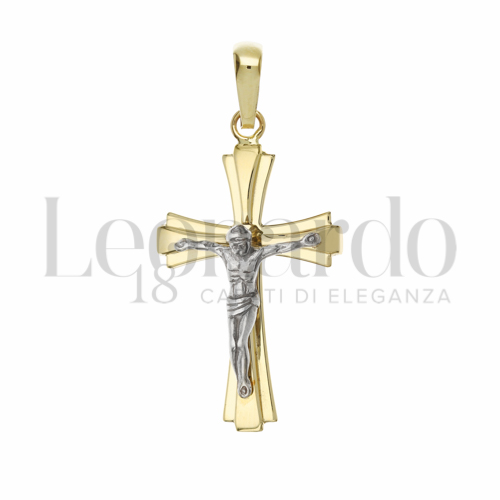 Modello Con Cristo in Oro Giallo e Oro Bianco da 2,6gr.
