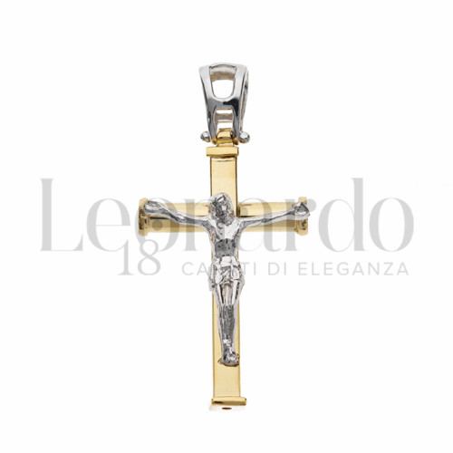 Modello Con Cristo in Oro Giallo e Oro Bianco da 3gr.