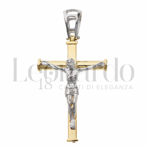 Modello Con Cristo in Oro Giallo e Oro Bianco da 3,3gr.