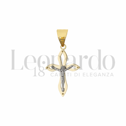 Modello Con Cristo in Oro Giallo e Oro Bianco da 2,1gr.