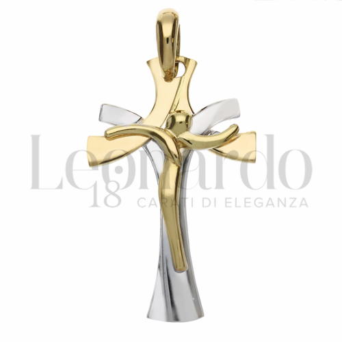 Modello Con Cristo in Oro Giallo e Oro Bianco da 5gr.