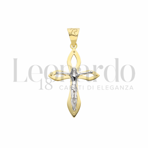 Modello Con Cristo in Oro Giallo e Oro Bianco da 3gr.